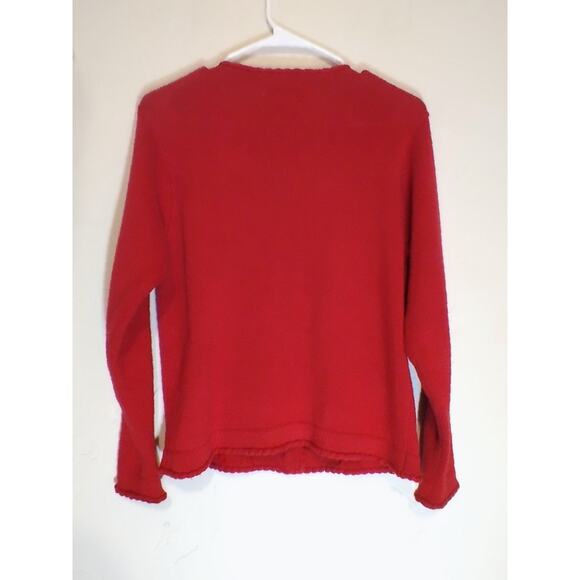 Victoria Jones Petites Red Winter / Christmas Cardigan Sweater - Picture 4 of 5
